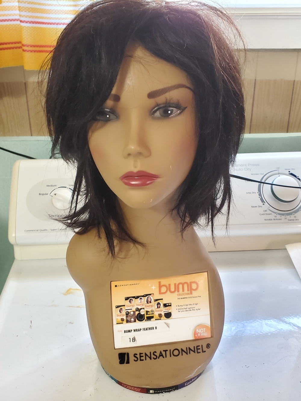 Bump Wrap Feather 1B Synthetic Wig - Dark Brown